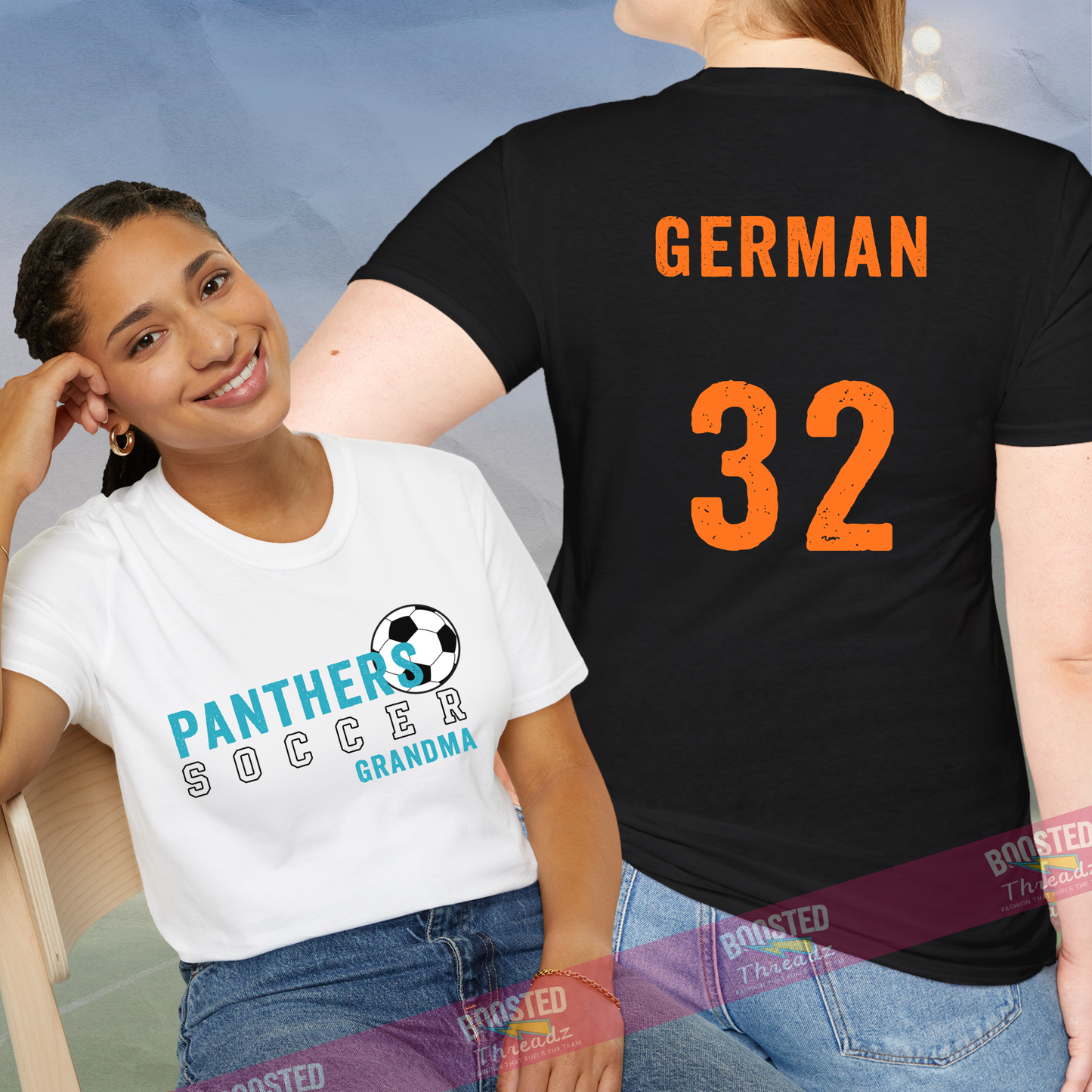 Custom Fan Spirit Tee – Personalized with Mascot, Title, Name & Player Number (PF2)