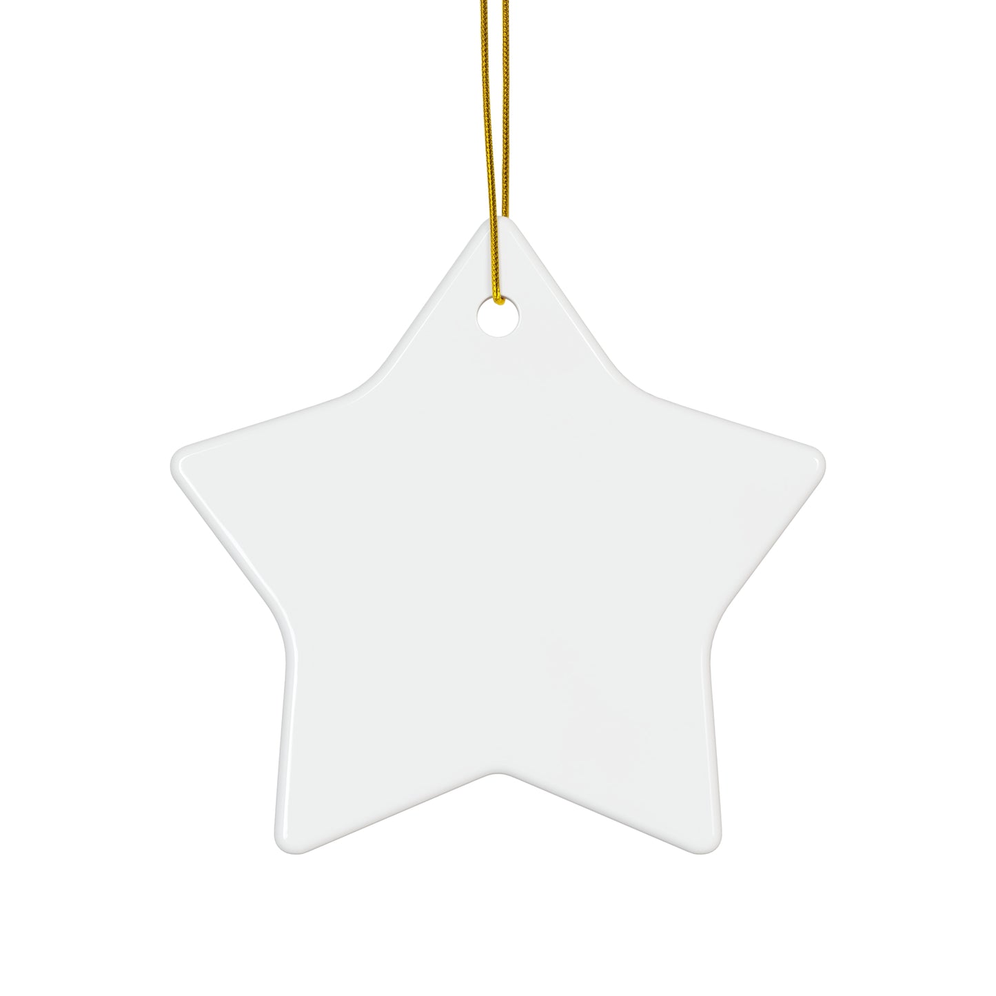 (15C)Blank White Star Ceramic Ornament