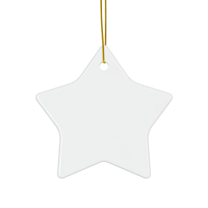 (15C)Blank White Star Ceramic Ornament