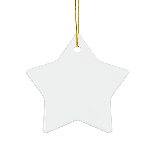 (15C)Blank White Star Ceramic Ornament