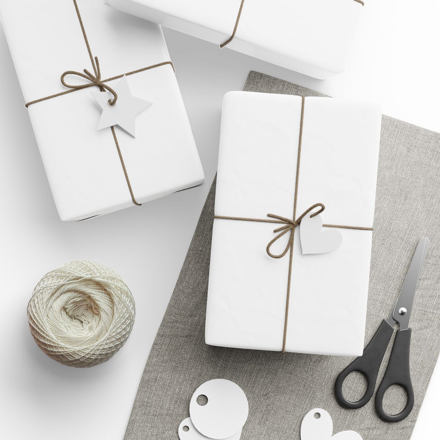 (16) Master Minimal White Wrapping Paper Roll