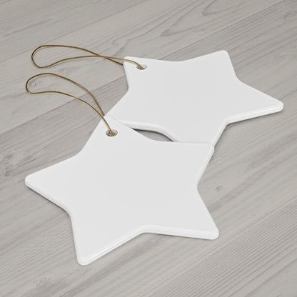 (15C)Blank White Star Ceramic Ornament