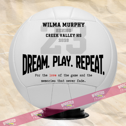 Custom Keepsake Volleyball – Display Ball with Inspirational Message (GSV)