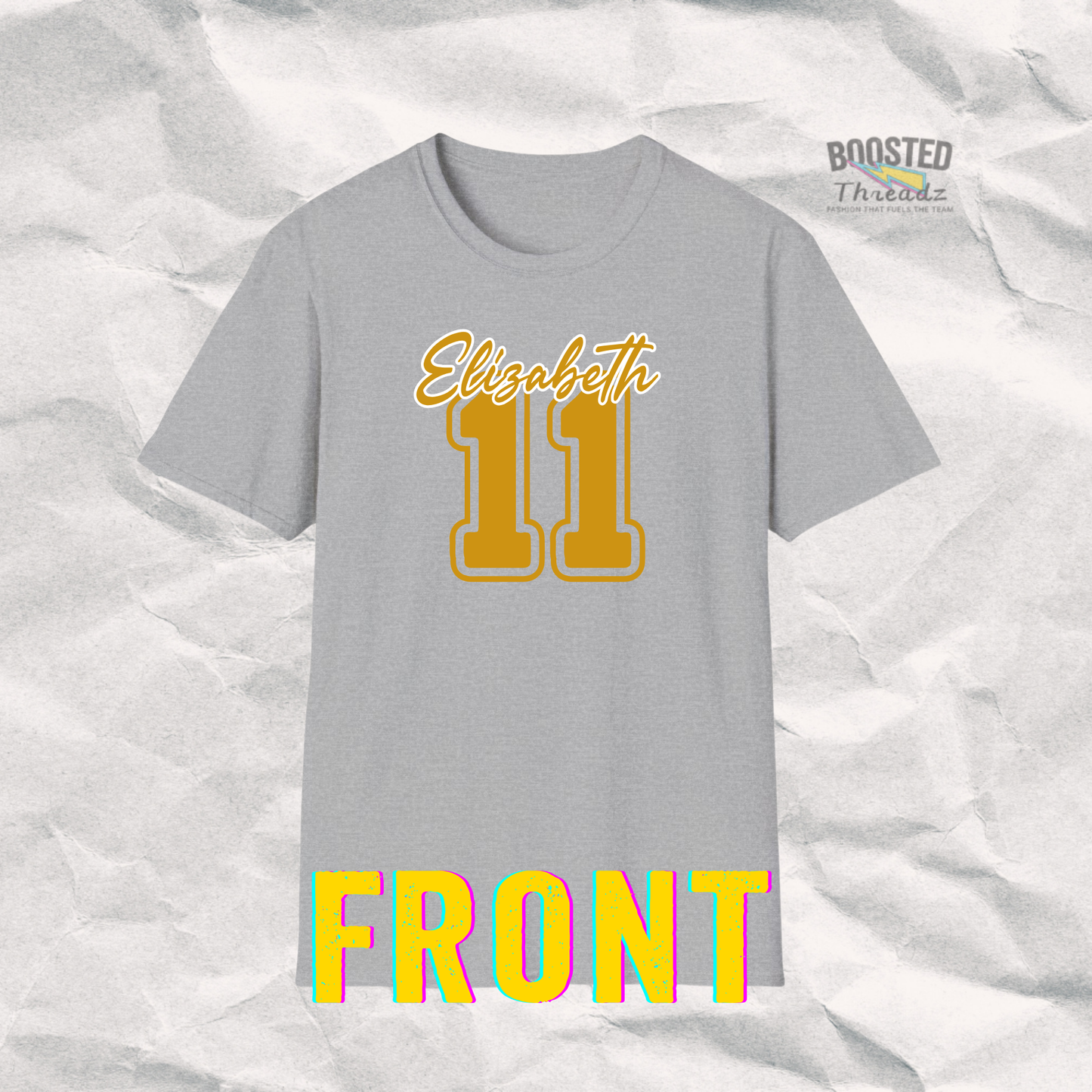 Custom Player Name & Number Tee – Personalized Front & Back Design (C7)